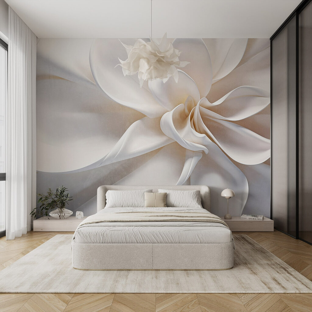 Pétalos blancos en espiral — interior 2