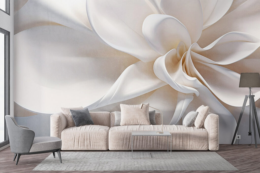 Pétalos blancos en espiral — interior 3