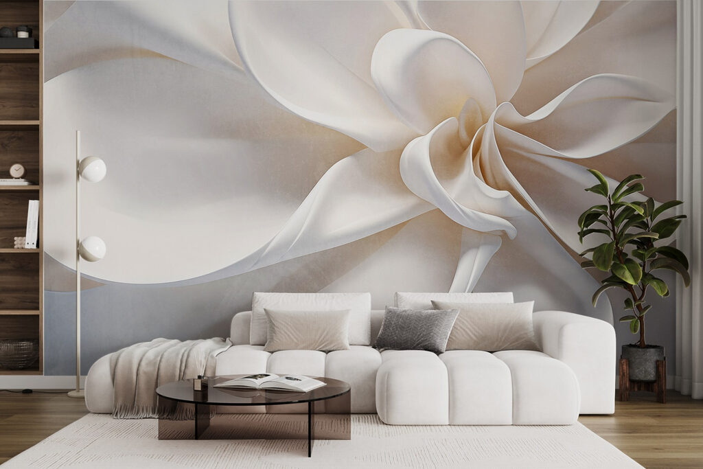 Pétalos blancos en espiral — interior 5