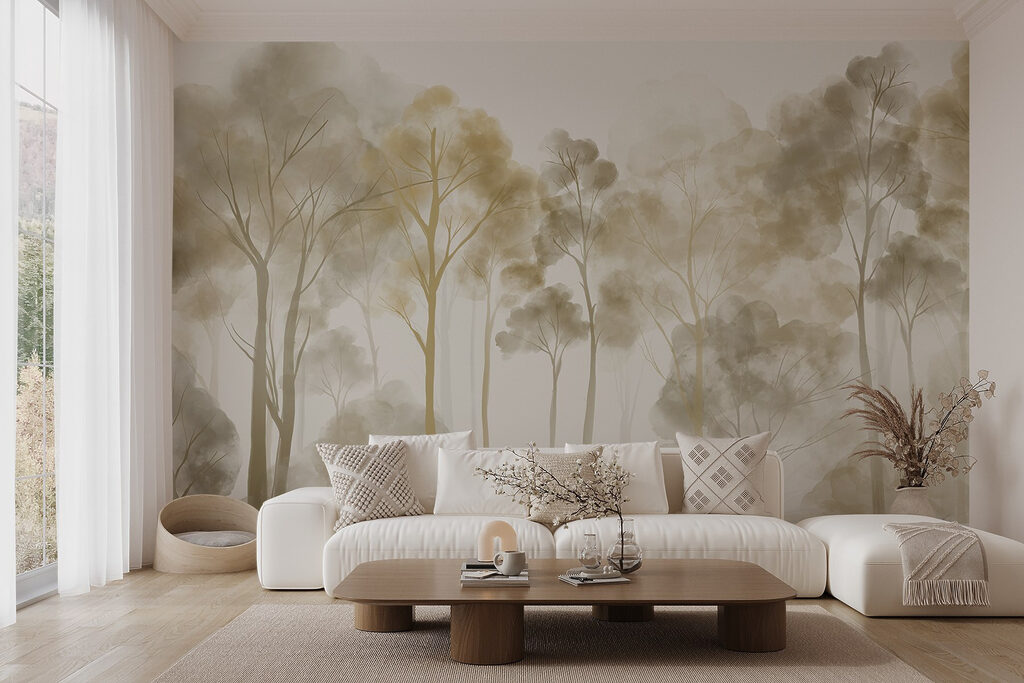 Árboles dorados en niebla — interior 5