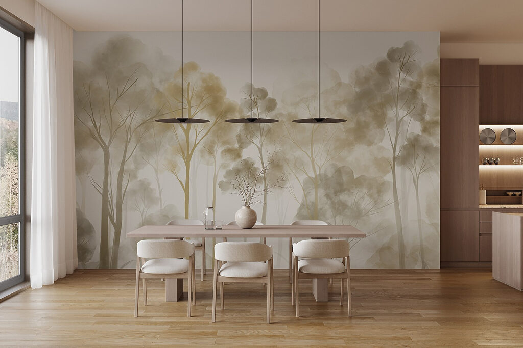 Árboles dorados en niebla — interior 6