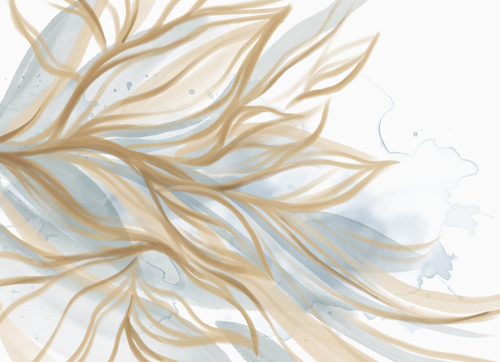 Líneas doradas en ondas — diseño completo