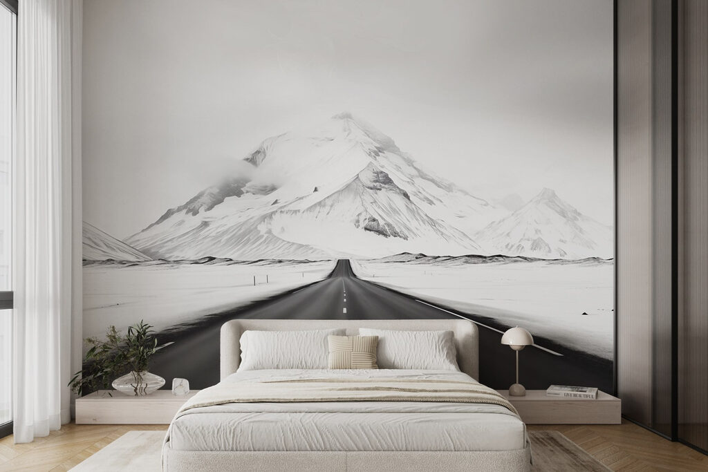 Camino entre montañas nevadas — interior 1