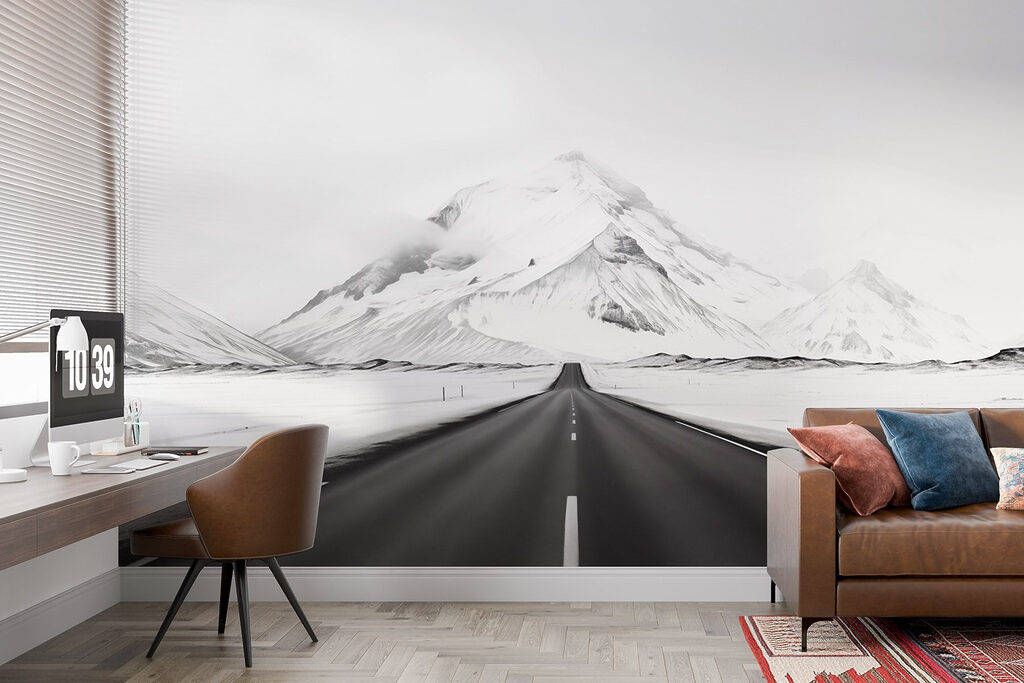 Camino entre montañas nevadas — interior 3
