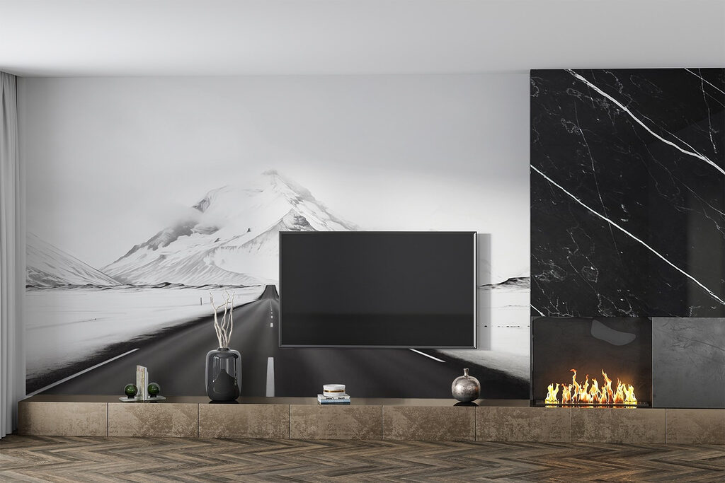 Camino entre montañas nevadas — interior 4