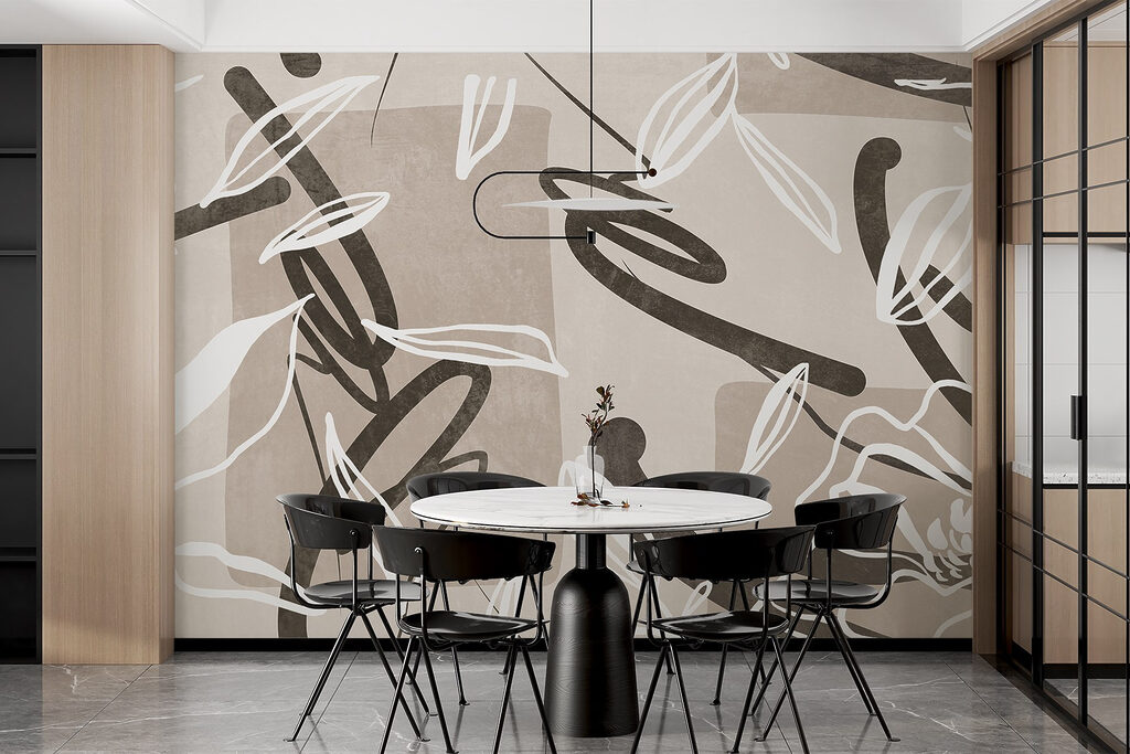 Hojas entre trazos negros — interior 6