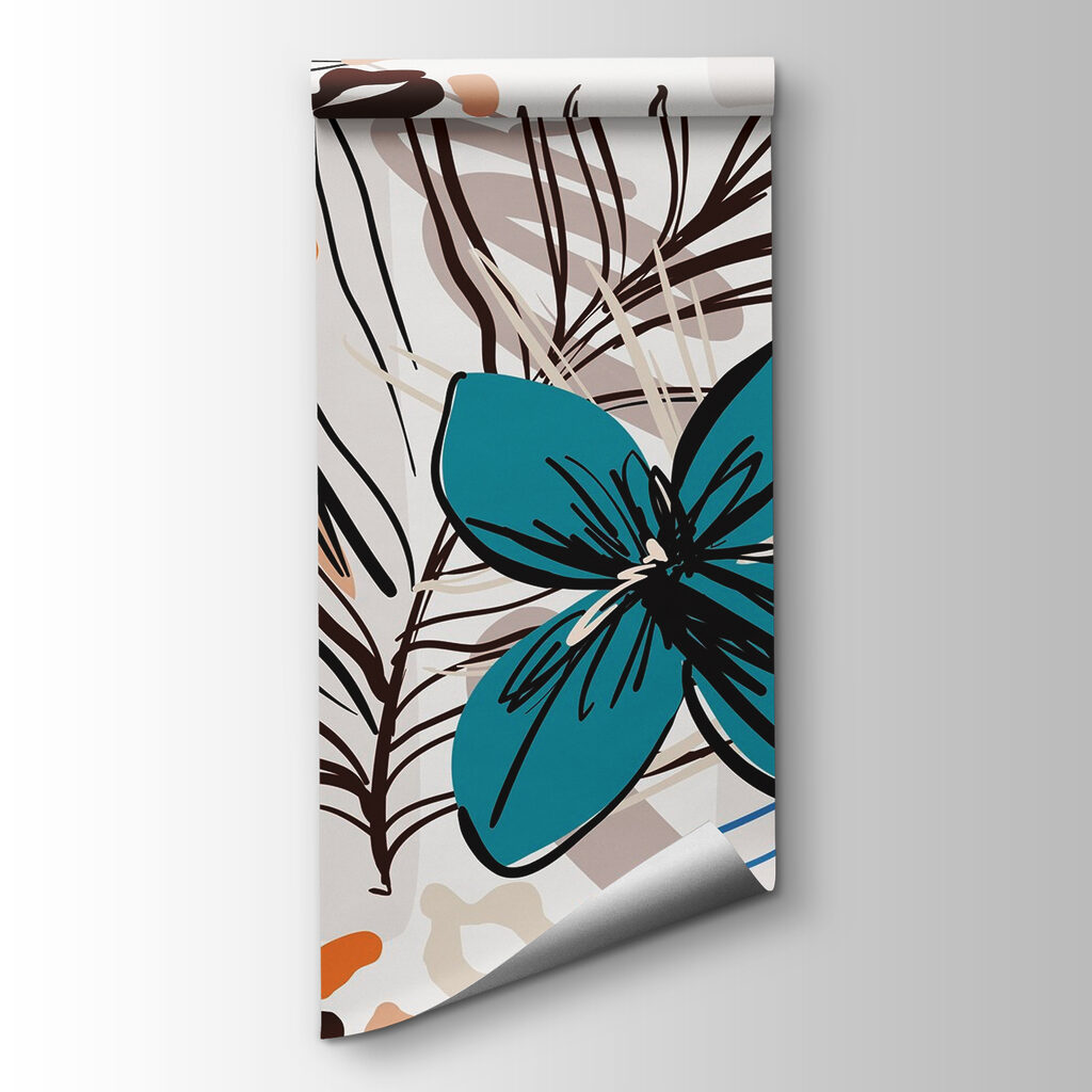 Flores tropicales con contornos — vista del producto