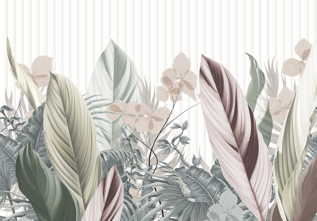 Jardín tropical claro — diseño completo