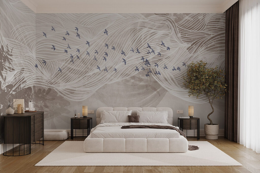 Pájaros entre ondas blancas — interior 3