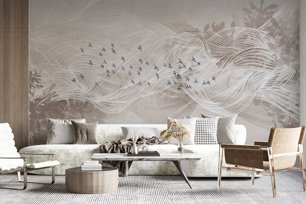 Pájaros entre ondas blancas — interior 5