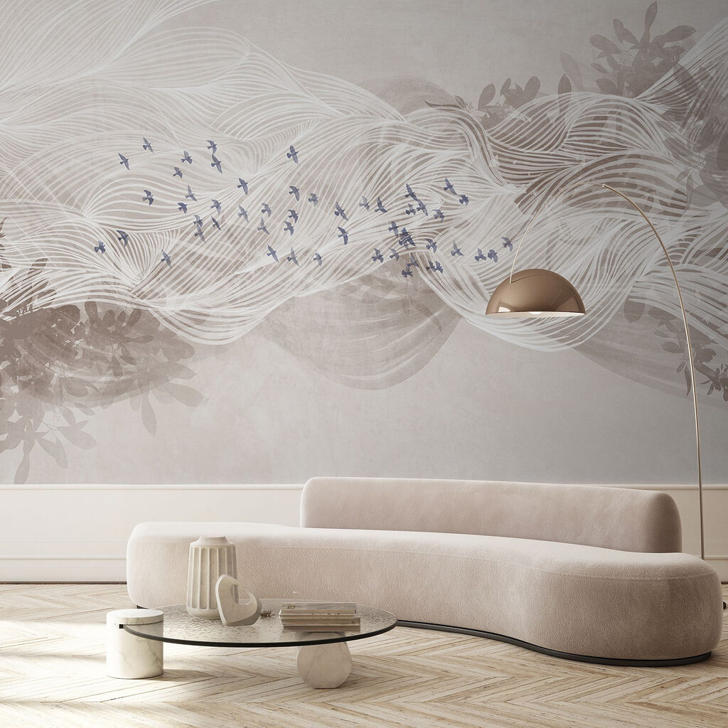 Pájaros entre ondas blancas — interior 6