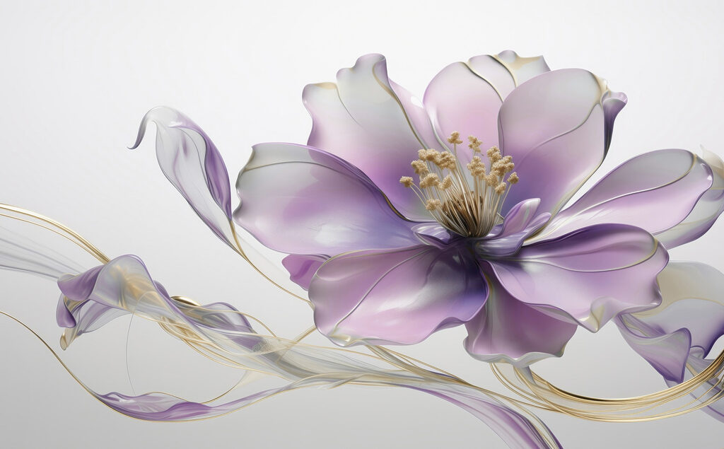 Flor con vetas doradas — diseño completo