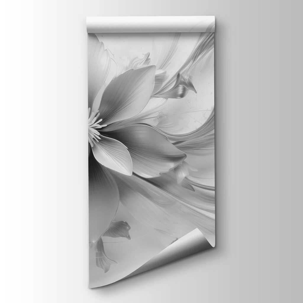 Flor azul, cintas doradas — vista del producto