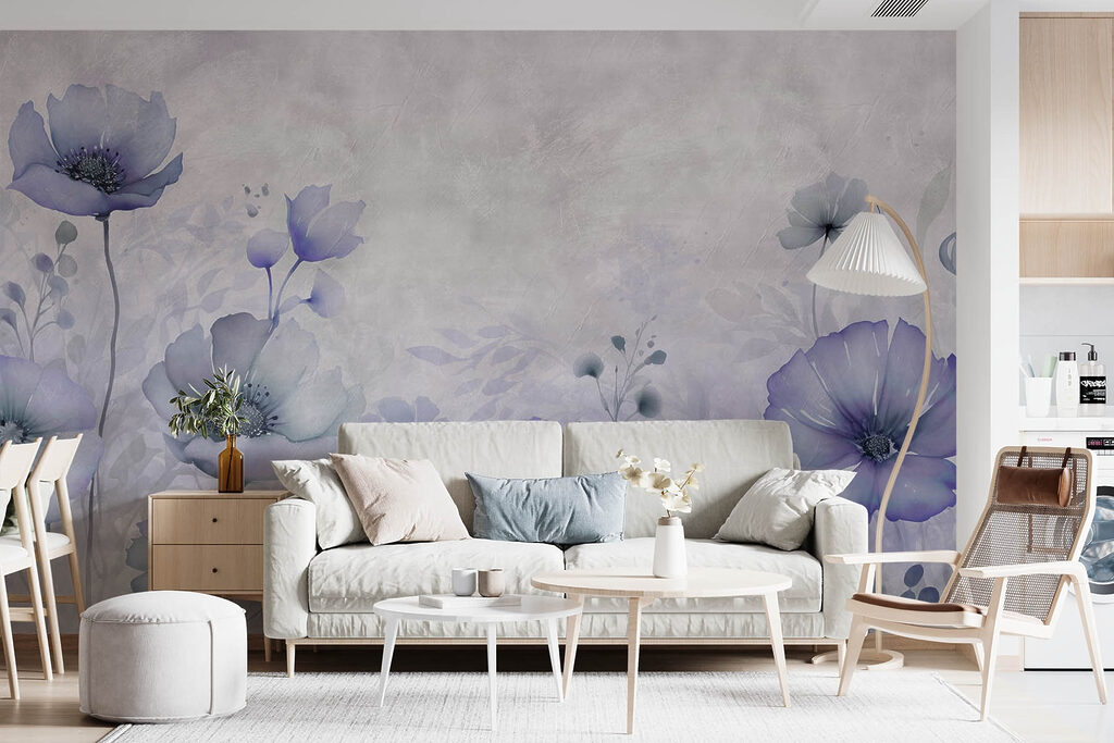 Flores silvestres en bruma en un interior