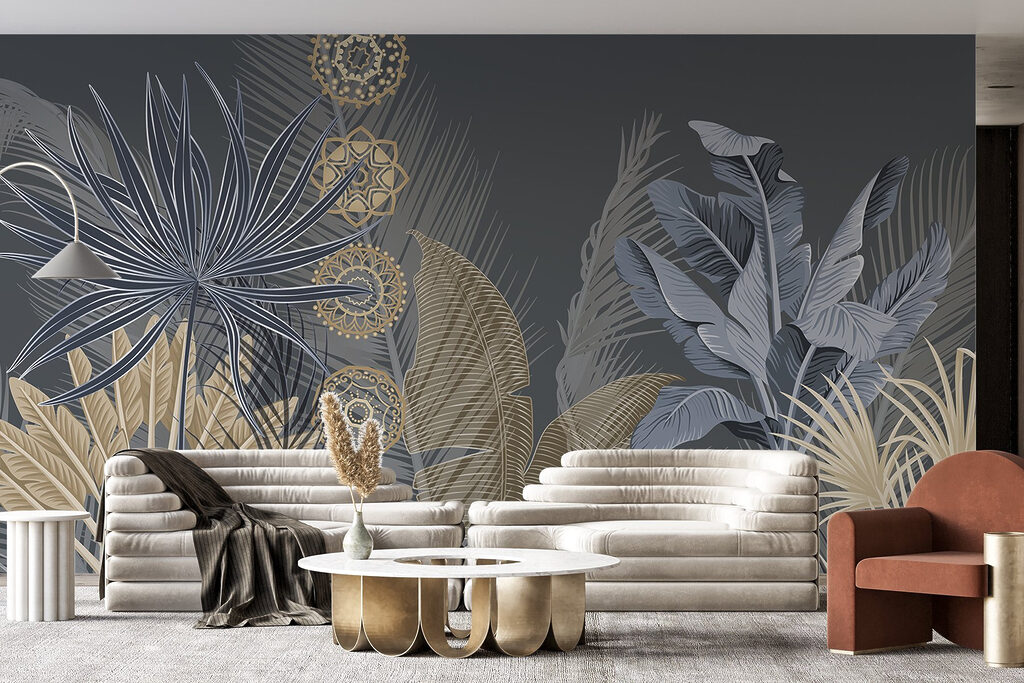 Hojas tropicales y círculos — interior 3