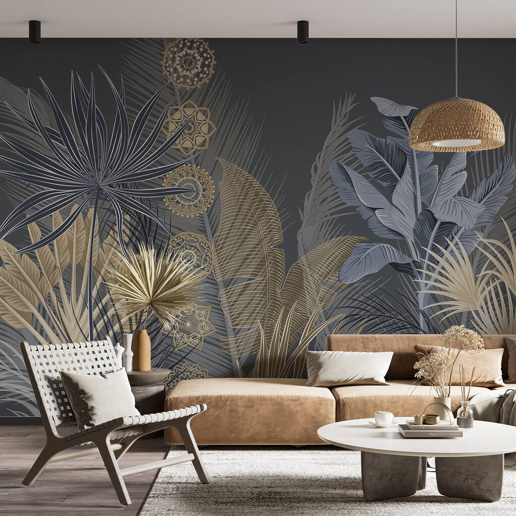 Hojas tropicales y círculos — interior 4