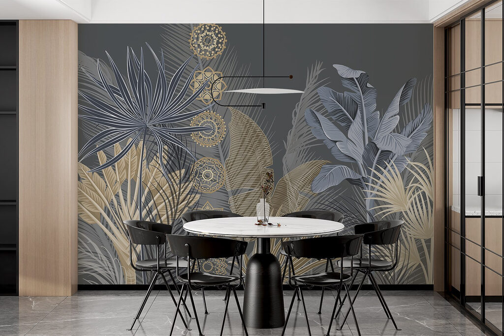 Hojas tropicales y círculos — interior 6