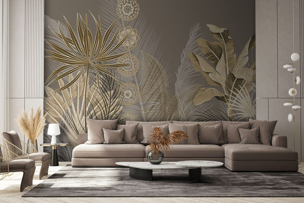 Hojas tropicales y círculos — interior 3