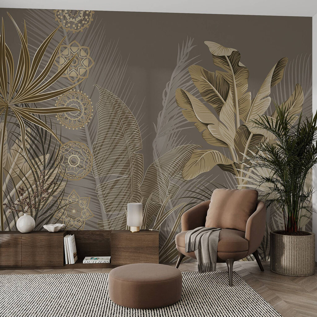 Hojas tropicales y círculos — interior 4