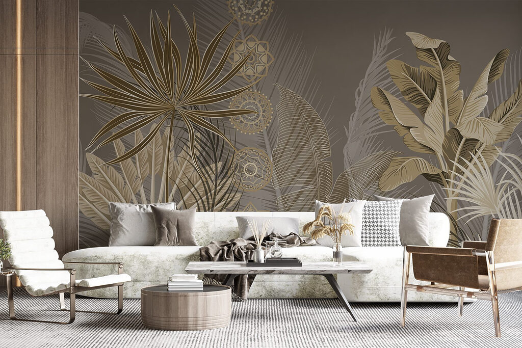 Hojas tropicales y círculos — interior 5