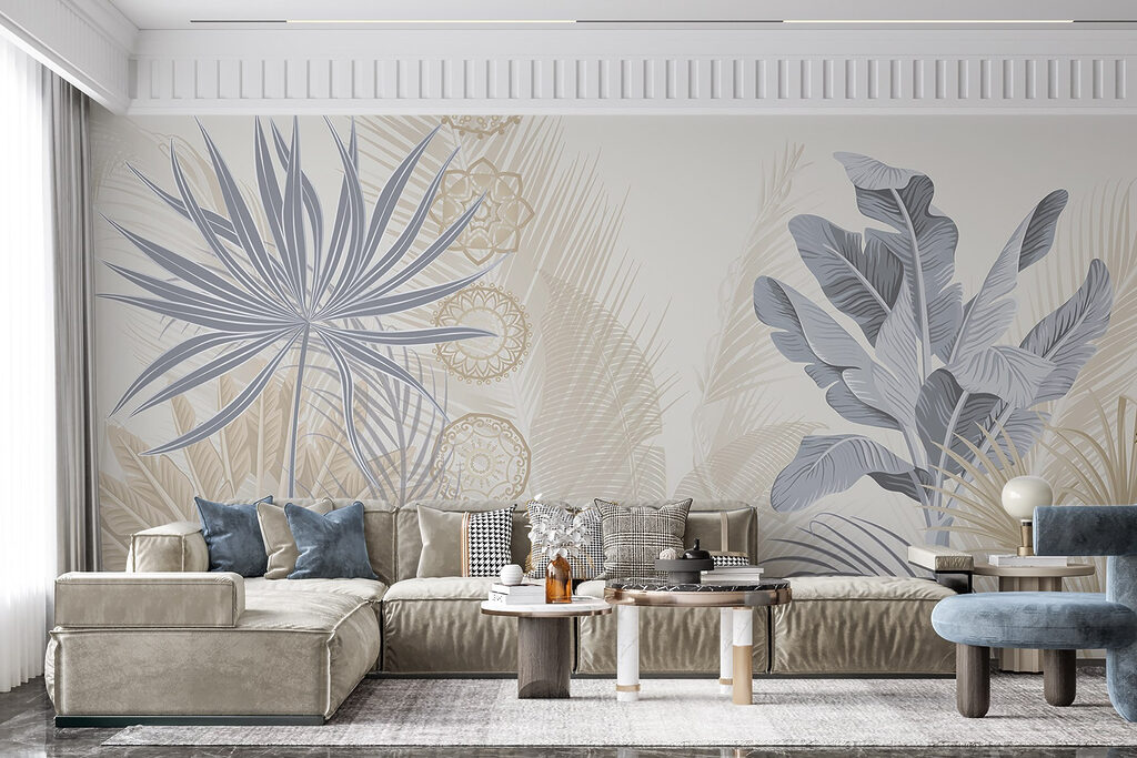 Hojas tropicales y círculos — interior 3