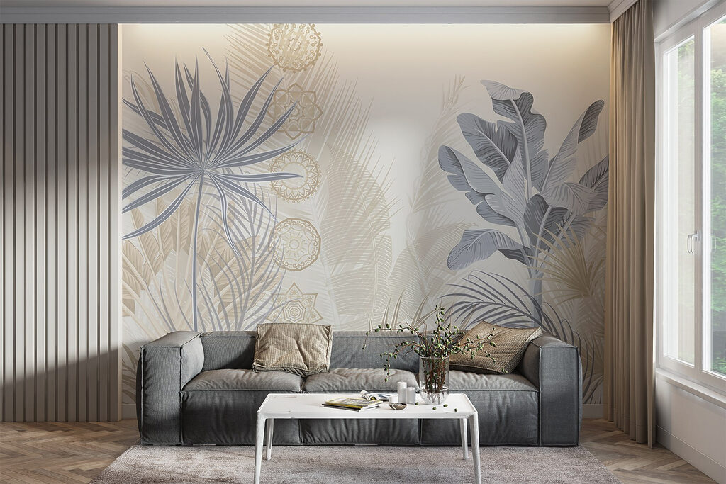 Hojas tropicales y círculos — interior 4