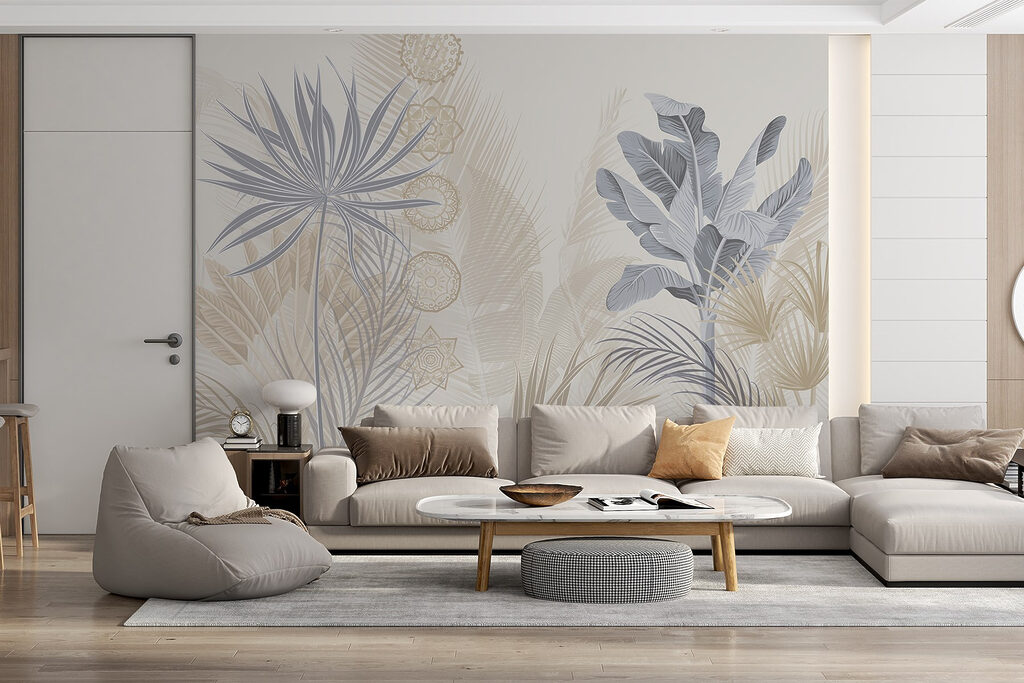 Hojas tropicales y círculos — interior 5