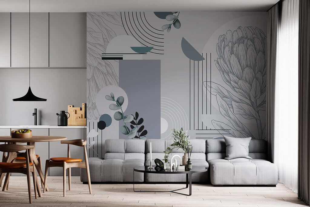 Flores lineales entre arcos — interior 4