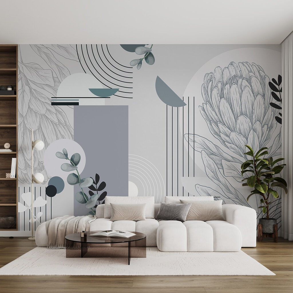 Flores lineales entre arcos — interior 5