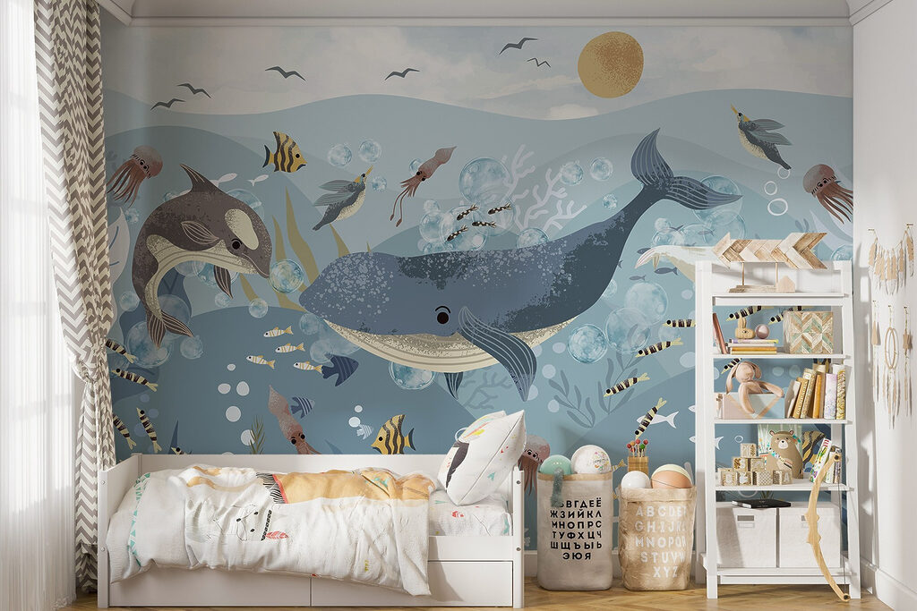 Ballena entre pequeños peces — interior 4