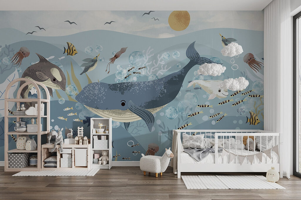 Ballena entre pequeños peces — interior 5