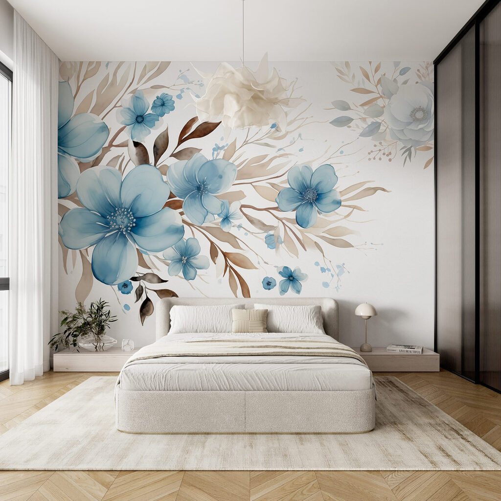 Flores azules con ramas — interior 2
