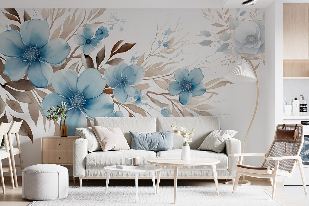 Flores azules con ramas — interior 3