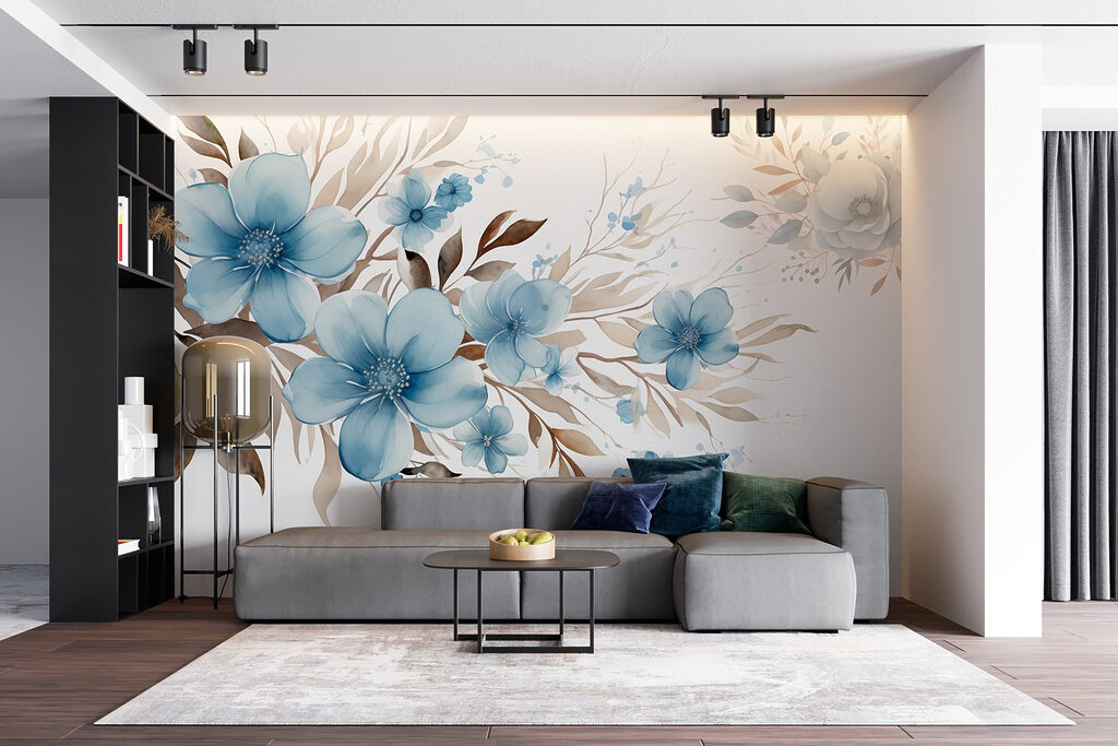 Flores azules con ramas — interior 4