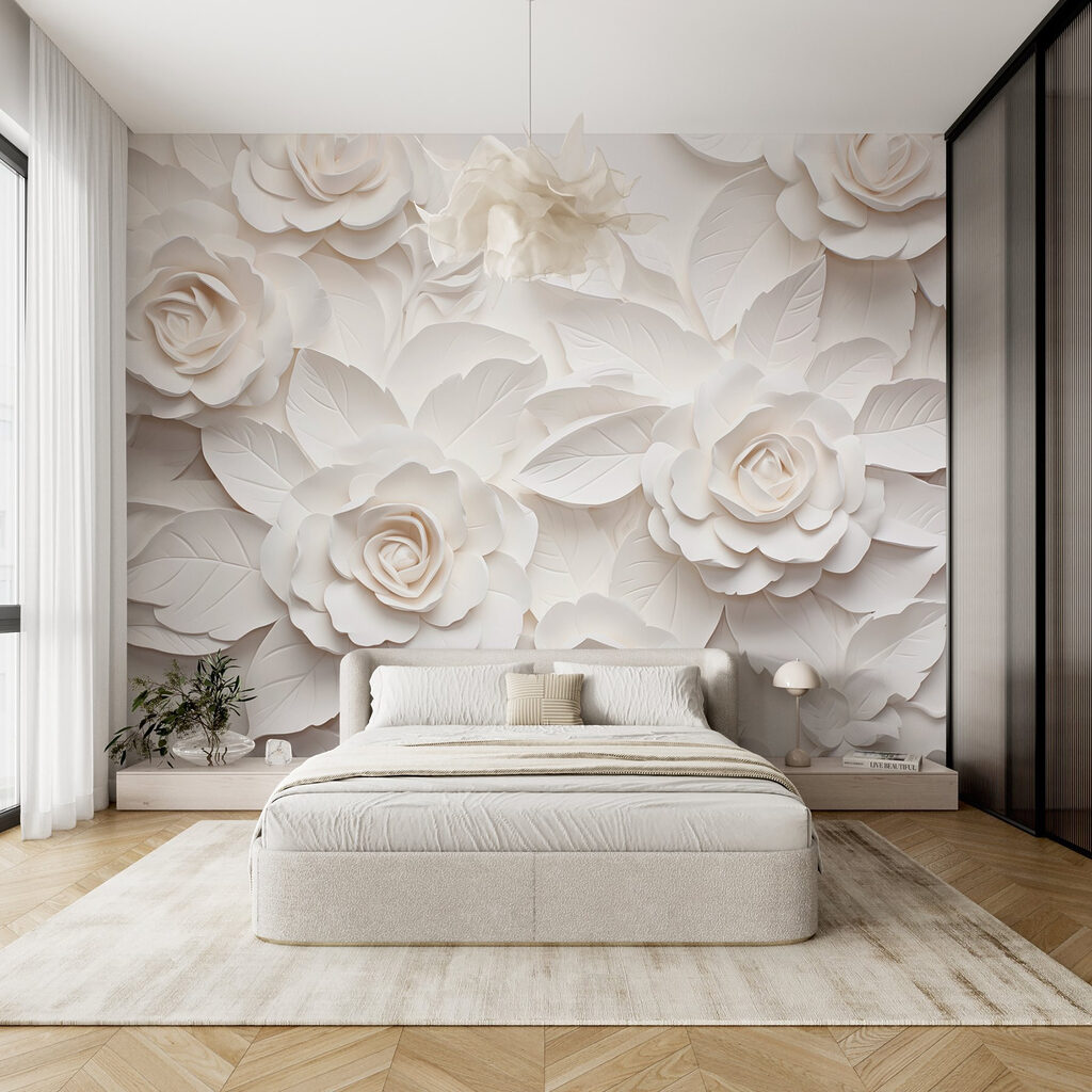 Rosas blancas en relieve — interior 3