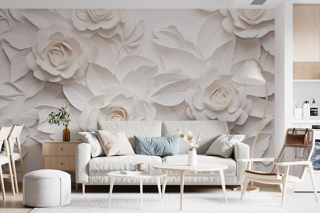Rosas blancas en relieve — interior 4