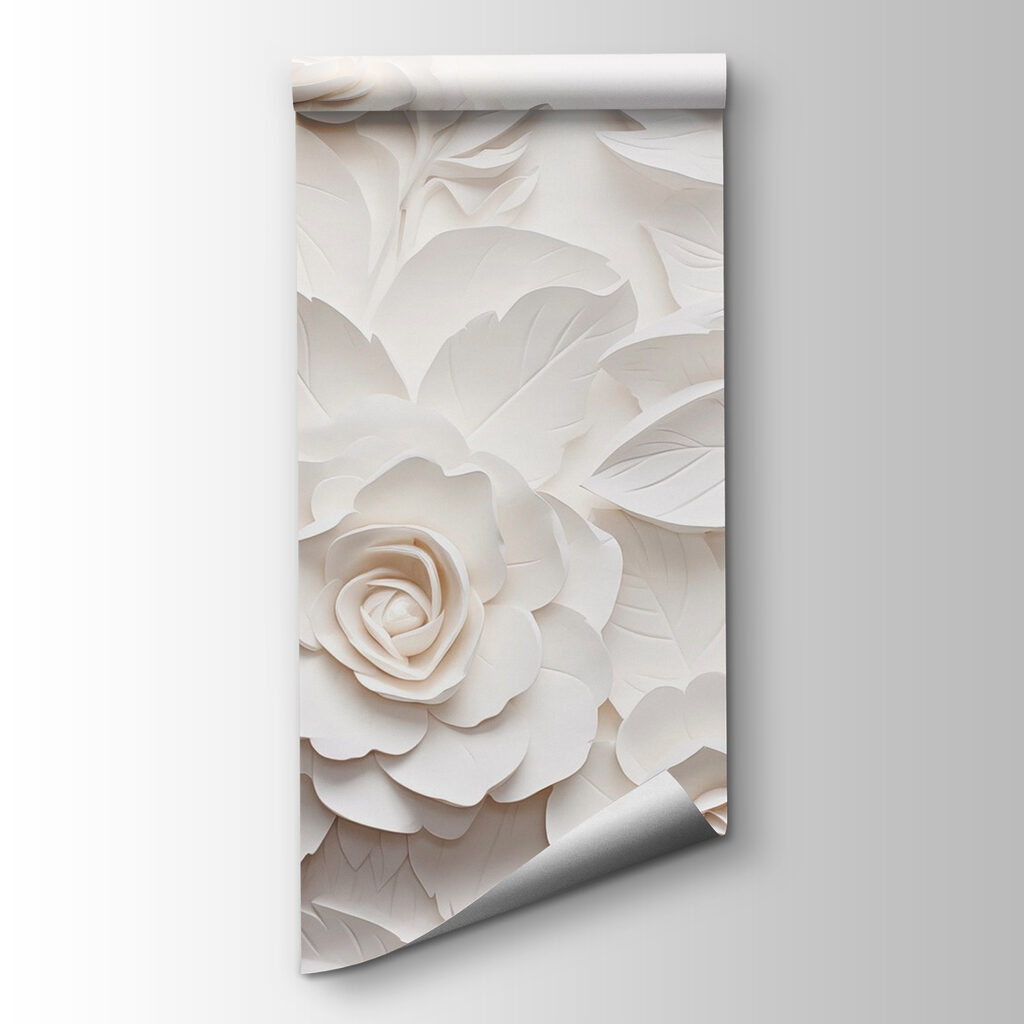 Rosas blancas en relieve — vista del producto