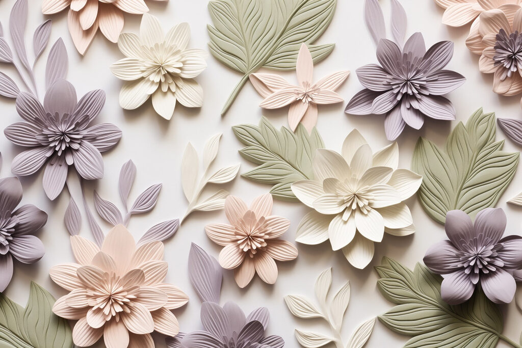 Florecillas rosas y moradas — diseño completo