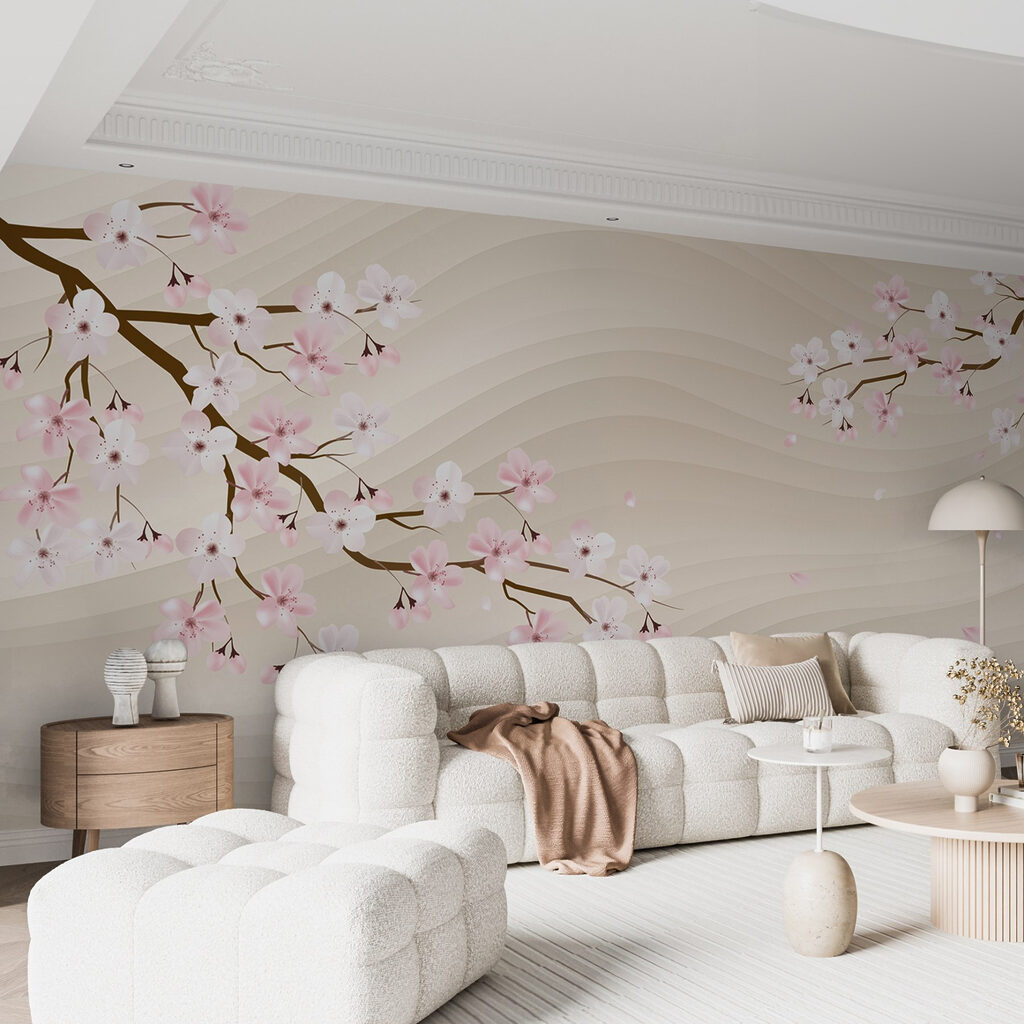 Ramas rosas sobre arena — interior 6