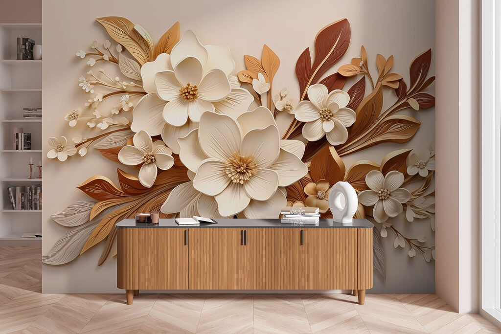 Flores entre hojas cobrizas — interior 4
