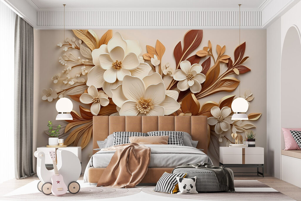 Flores entre hojas cobrizas — interior 5