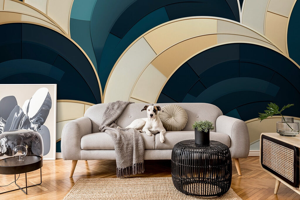 Arcos entrelazados azul oscuro — interior 1