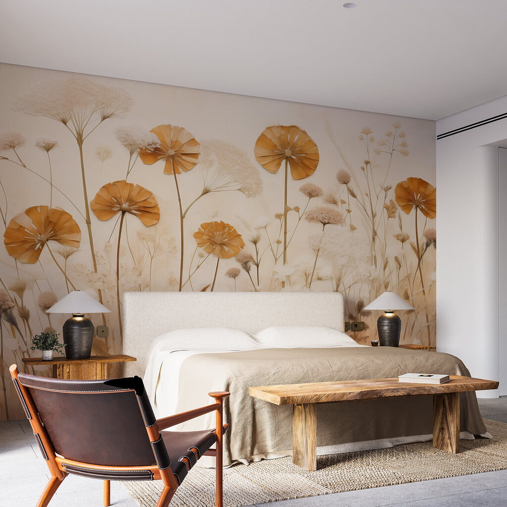 Flores doradas sobre hierba — interior 2