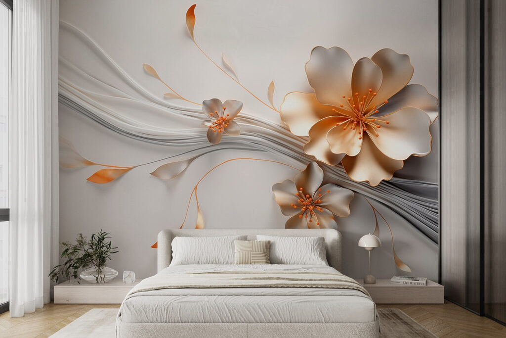 Flores doradas, líneas plateadas — interior 2