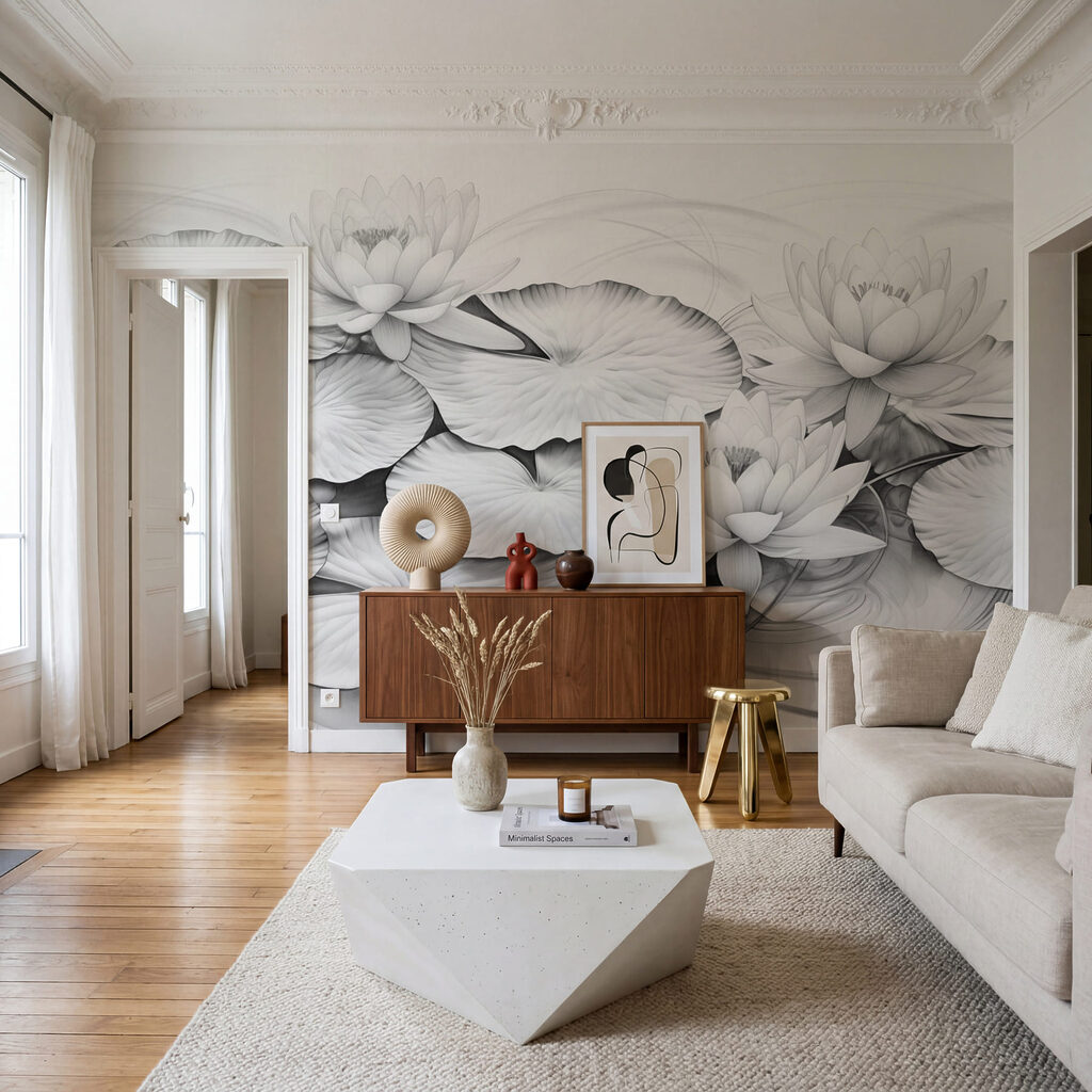 Lotos blancos en relieve — interior 1