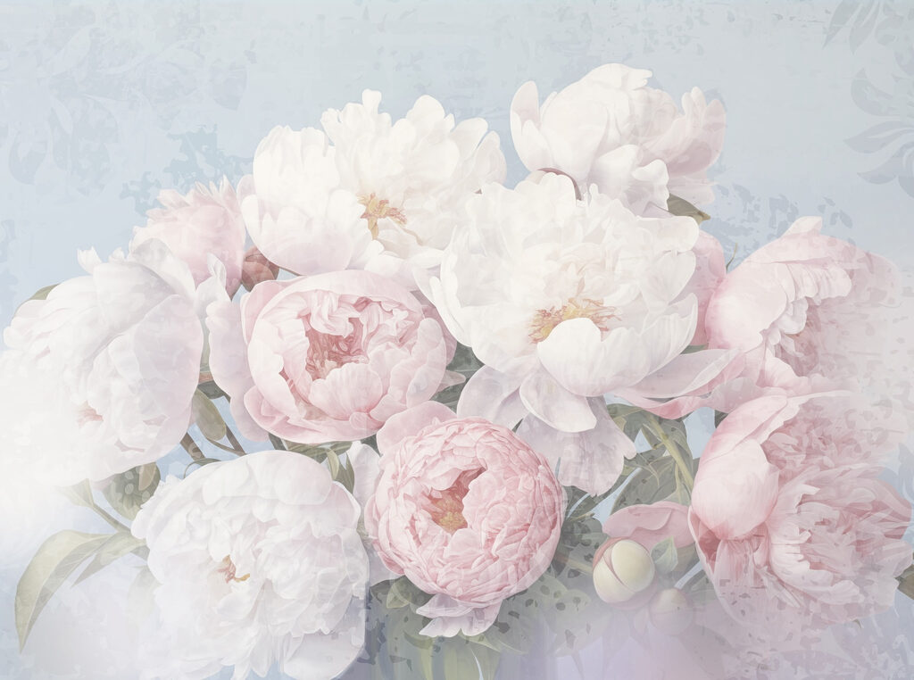 Ramo de peonías rosas — diseño completo
