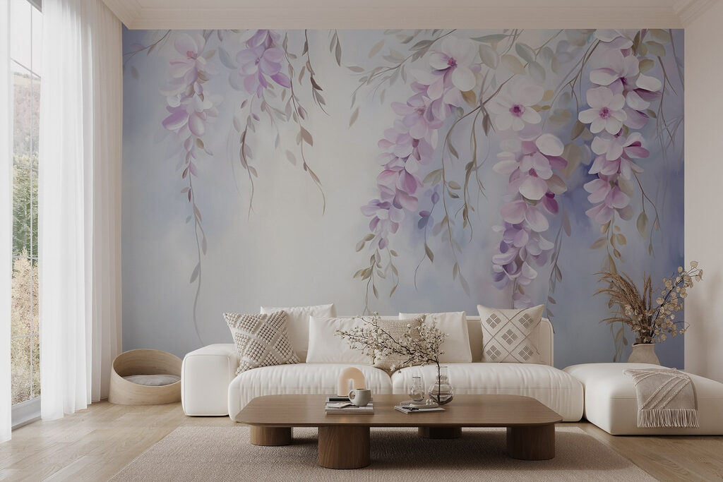 Flores lilas que caen — interior 6