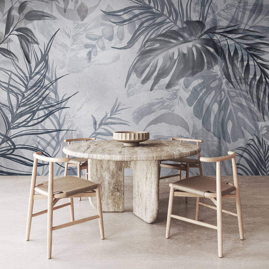 Hojas sobre fondo pintado — interior 6