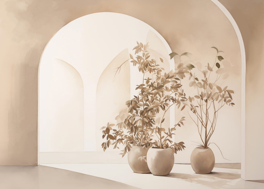 Ramas bajo un arco — diseño completo