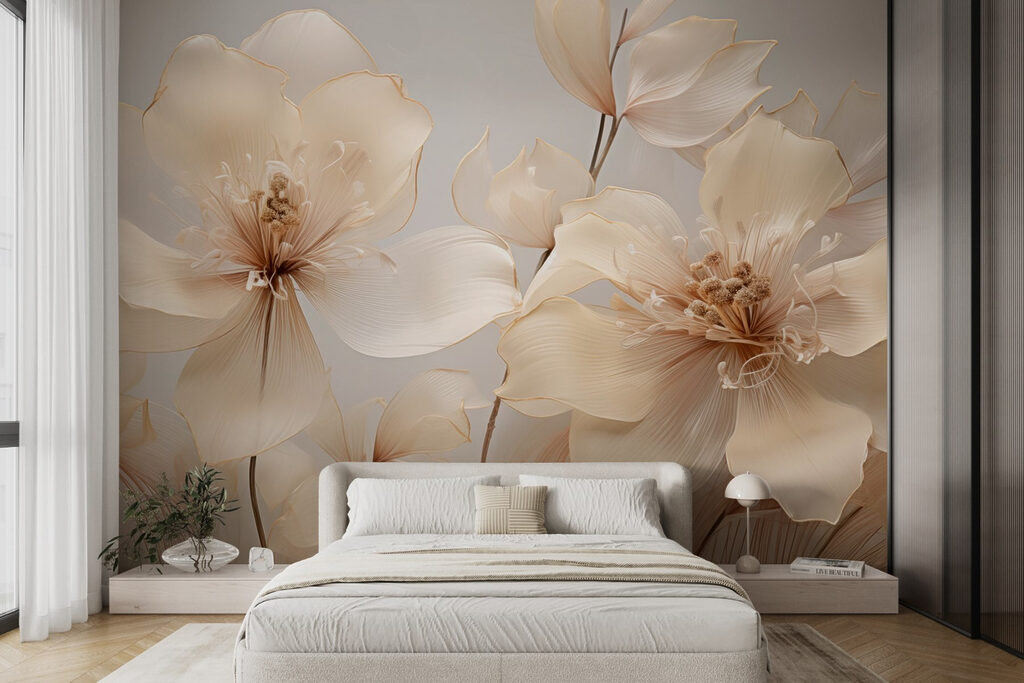 Flores claras sobre gris — interior 2